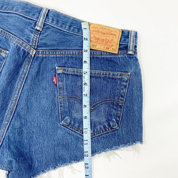LEVIS | Distressed Denim Cut-Off Shorts - Picture 9 of 10